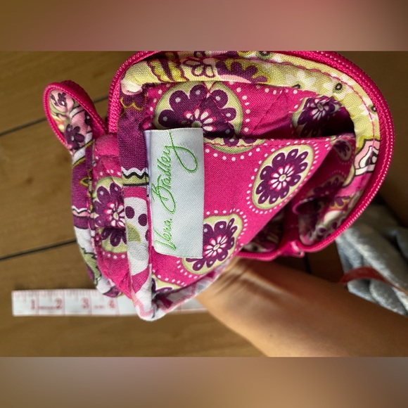 Vera Bradley Zip Wristlet Wallet Clutch Very Berry Paisley Pink Green Purple - Picture 5 of 6